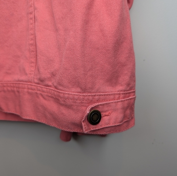 Jessica London 18W Plus Size Coral Button Cotton Denim Jacket Women - Picture 8 of 10